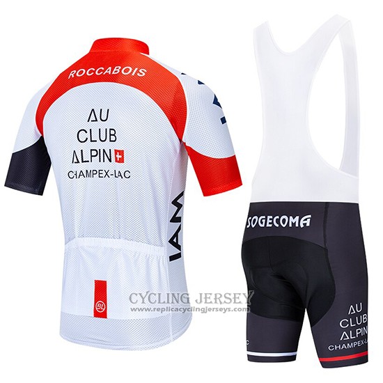 2020 Cycling Jersey IAM White Red Black Short Sleeve And Bib Short